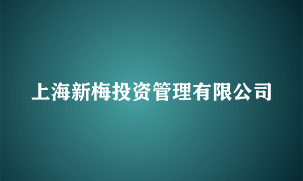 上海新梅投资管理有限公司