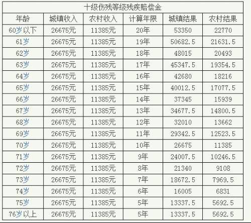 十级伤残