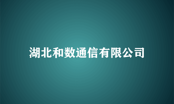 湖北和数通信有限公司