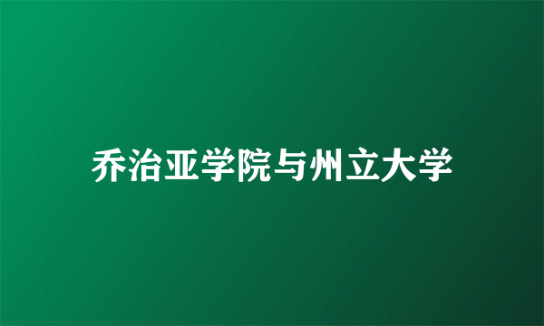 乔治亚学院与州立大学