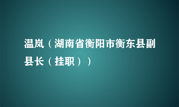 温岚（湖南省衡阳市衡东县副县长（挂职））