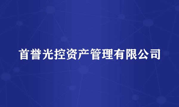 首誉光控资产管理有限公司