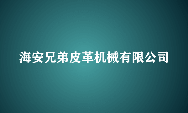 海安兄弟皮革机械有限公司