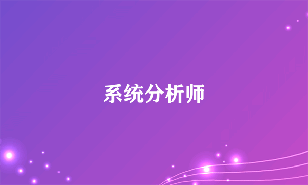 系统分析师