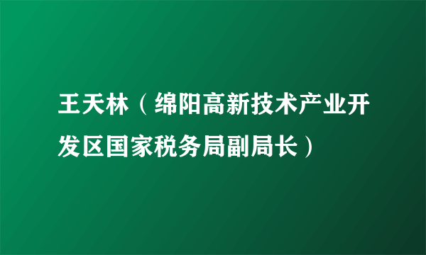 王天林（绵阳高新技术产业开发区国家税务局副局长）