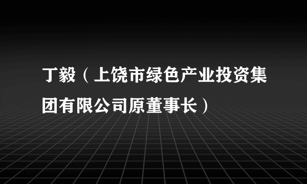 丁毅（上饶市绿色产业投资集团有限公司原董事长）