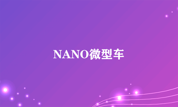 NANO微型车