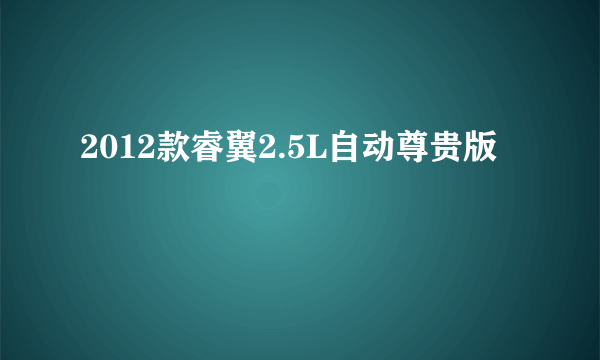 2012款睿翼2.5L自动尊贵版