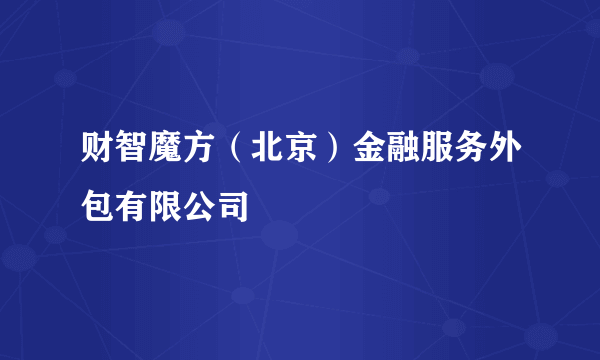 财智魔方（北京）金融服务外包有限公司