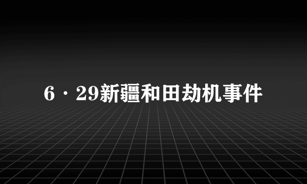 6·29新疆和田劫机事件