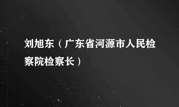 刘旭东（广东省河源市人民检察院检察长）