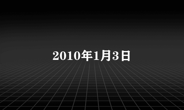 2010年1月3日