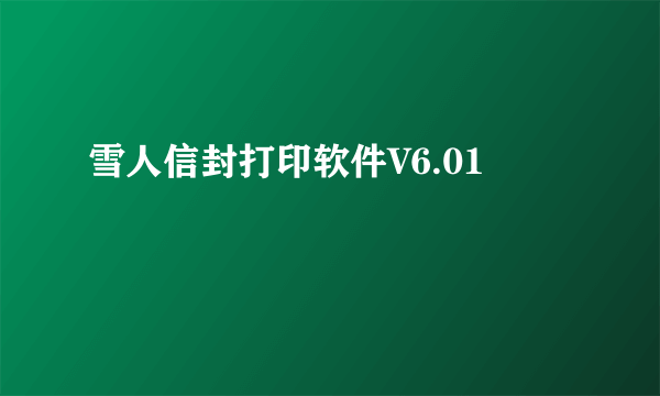 雪人信封打印软件V6.01