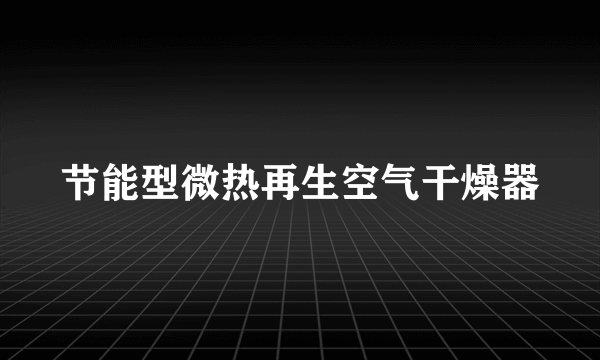 节能型微热再生空气干燥器