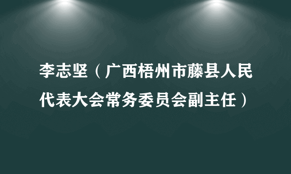 李志坚（广西梧州市藤县人民代表大会常务委员会副主任）