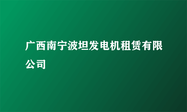 广西南宁波坦发电机租赁有限公司