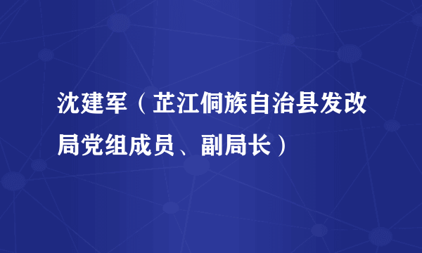 沈建军（芷江侗族自治县发改局党组成员、副局长）