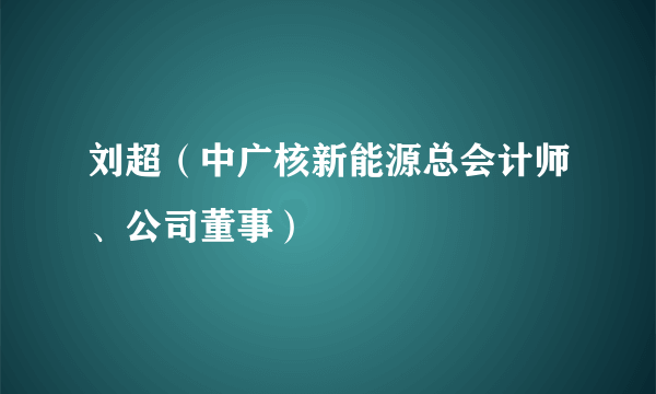 刘超（中广核新能源总会计师、公司董事）