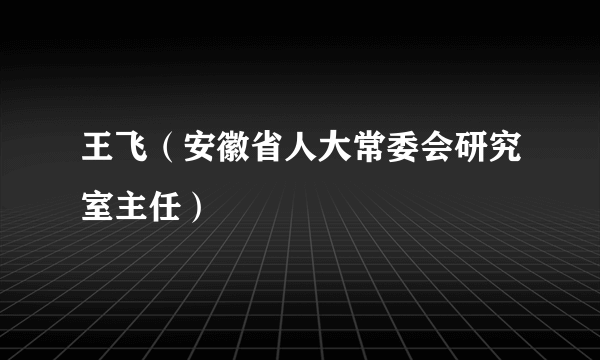 王飞（安徽省人大常委会研究室主任）