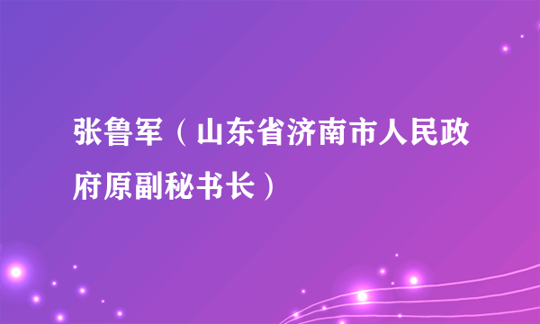 张鲁军（山东省济南市人民政府原副秘书长）