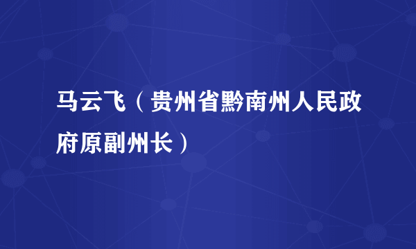 马云飞（贵州省黔南州人民政府原副州长）