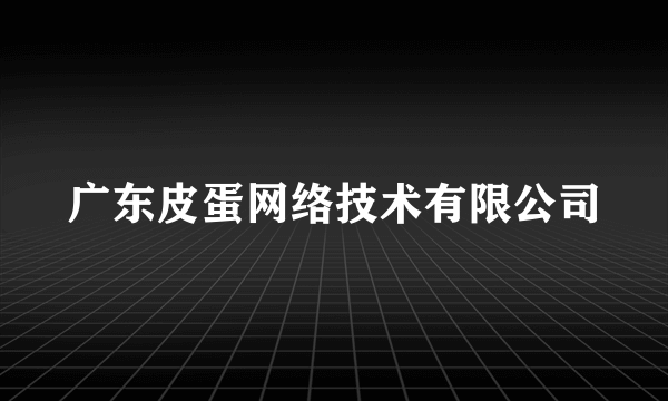 广东皮蛋网络技术有限公司