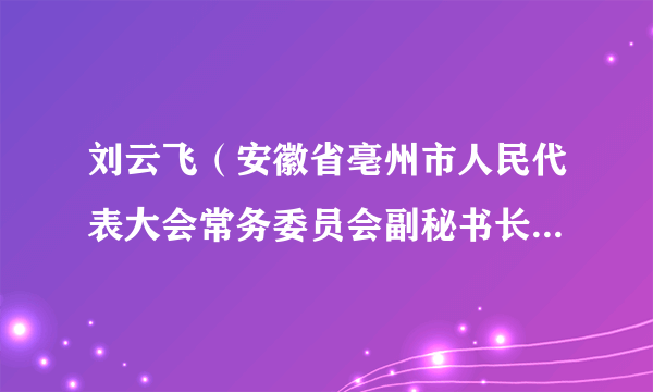 刘云飞（安徽省亳州市人民代表大会常务委员会副秘书长，九三学社亳州市筹委会副主任委员）