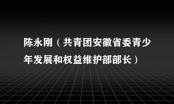 陈永刚（共青团安徽省委青少年发展和权益维护部部长）