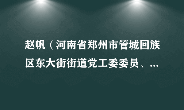 赵帆（河南省郑州市管城回族区东大街街道党工委委员、办事处副主任）