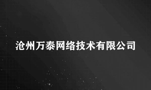 沧州万泰网络技术有限公司