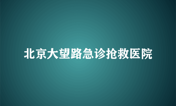 北京大望路急诊抢救医院