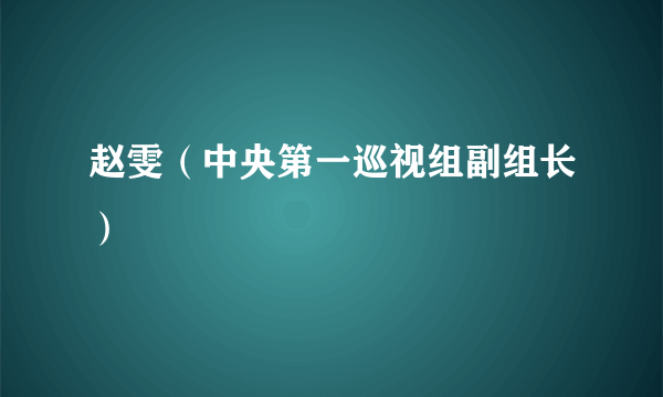 赵雯（中央第一巡视组副组长）