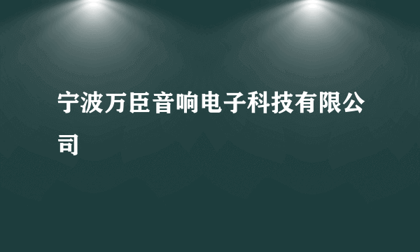 宁波万臣音响电子科技有限公司