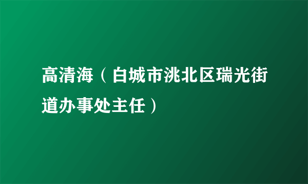 高清海（白城市洮北区瑞光街道办事处主任）