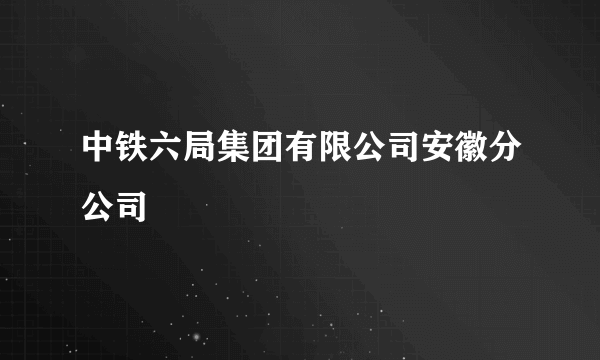 中铁六局集团有限公司安徽分公司