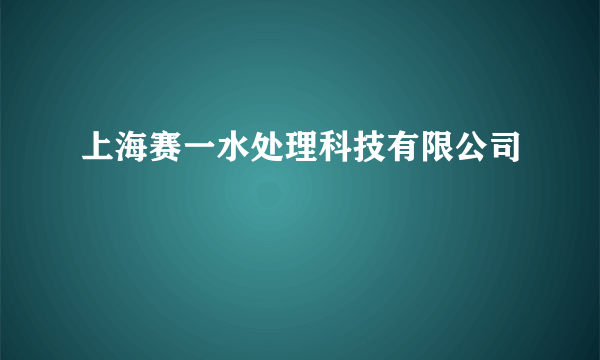 上海赛一水处理科技有限公司