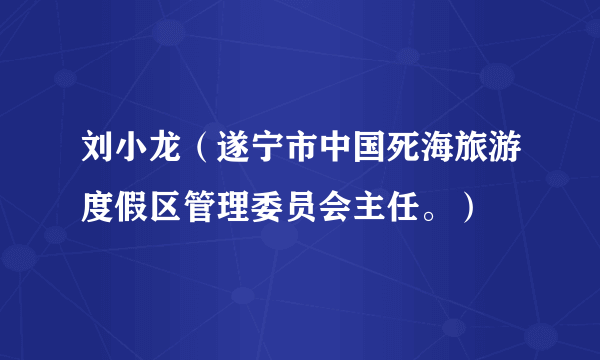 刘小龙（遂宁市中国死海旅游度假区管理委员会主任。）