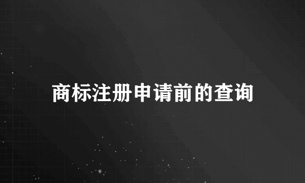 商标注册申请前的查询