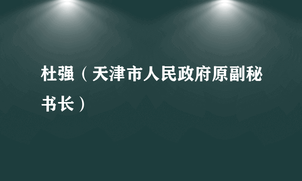 杜强（天津市人民政府原副秘书长）