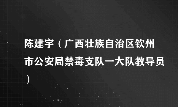 陈建宇（广西壮族自治区钦州市公安局禁毒支队一大队教导员）