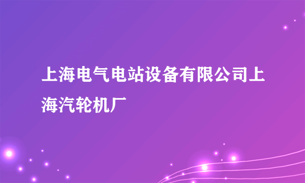 上海电气电站设备有限公司上海汽轮机厂