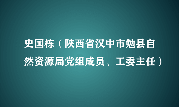 史国栋（陕西省汉中市勉县自然资源局党组成员、工委主任）