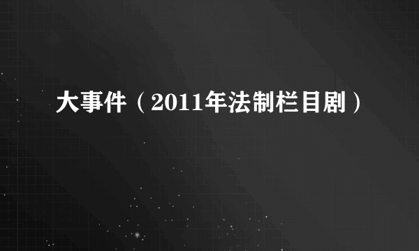 大事件（2011年法制栏目剧）