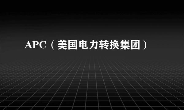 APC（美国电力转换集团）