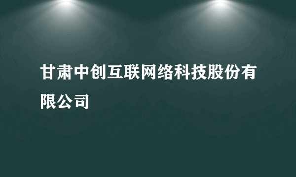 甘肃中创互联网络科技股份有限公司