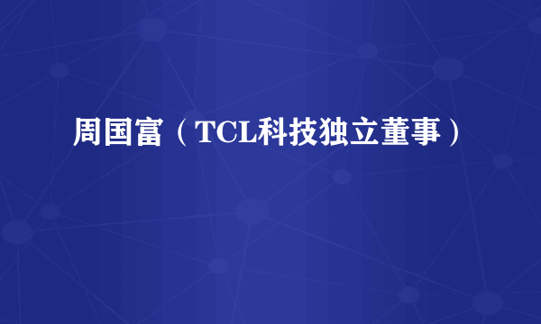 周国富（TCL科技独立董事）