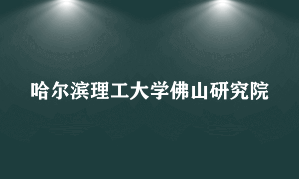 哈尔滨理工大学佛山研究院