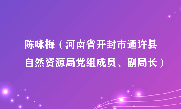 陈咏梅（河南省开封市通许县自然资源局党组成员、副局长）