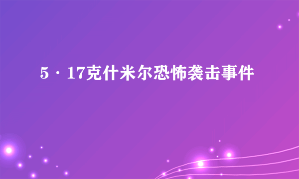 5·17克什米尔恐怖袭击事件