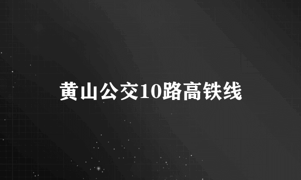 黄山公交10路高铁线